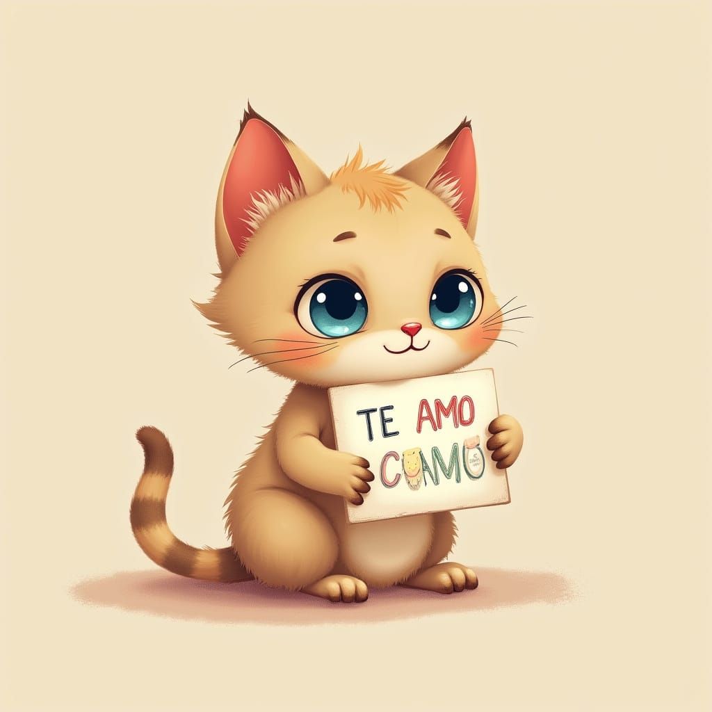 Cute 3-Month-Old Siamese Kitten Holding Heartfelt Sign