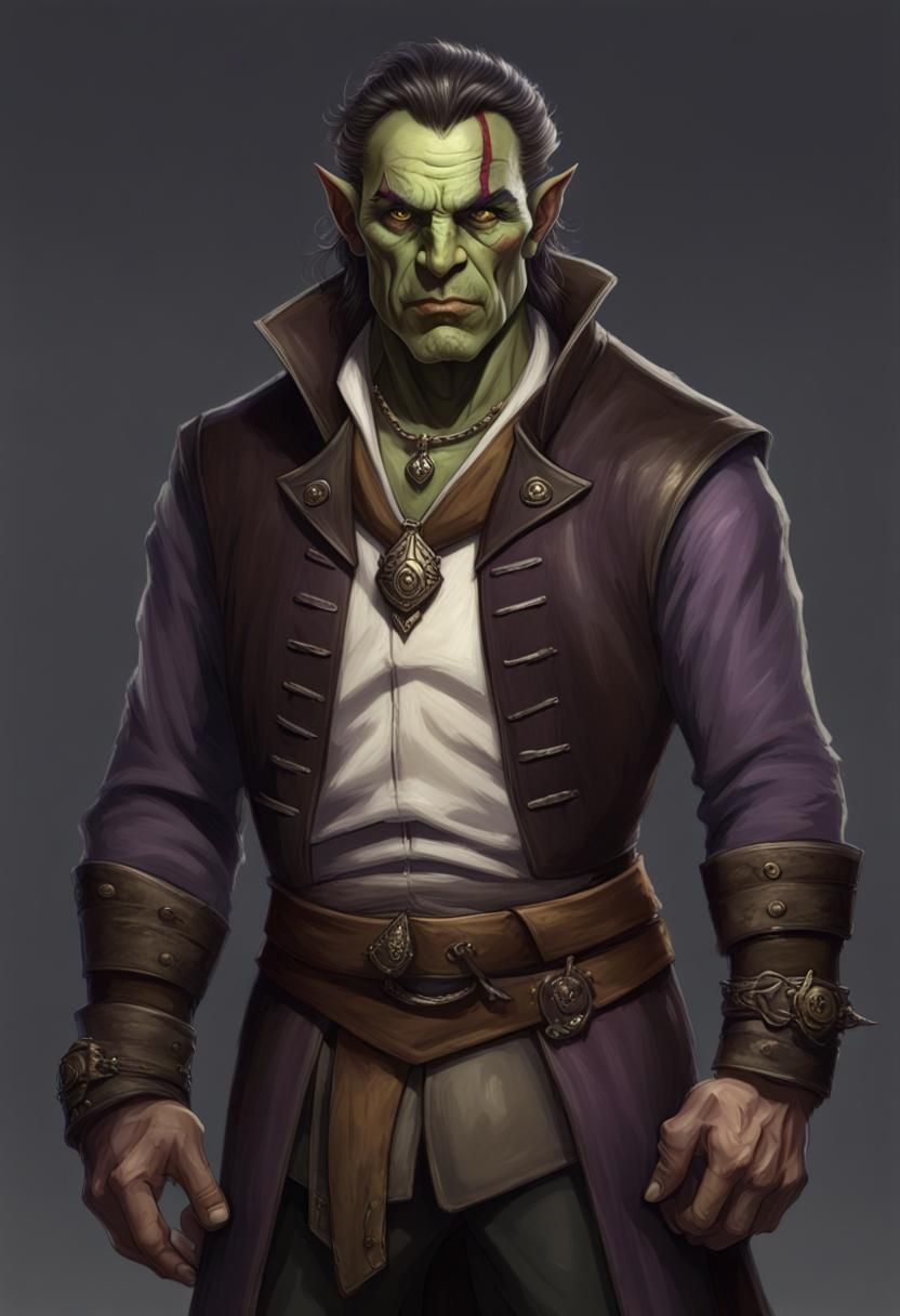 Half-Orc Paladin in Detailed Fantasy Concept Art