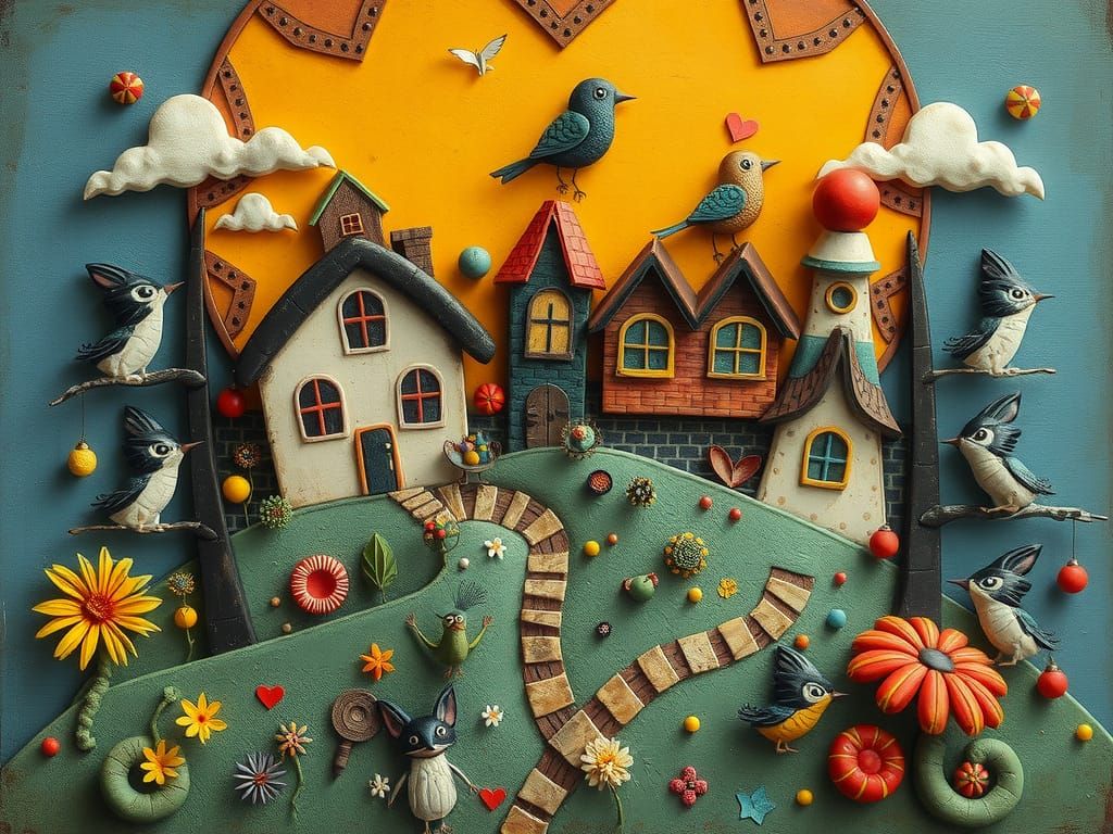 Whimsical 3D Folk Art for a Happy Day