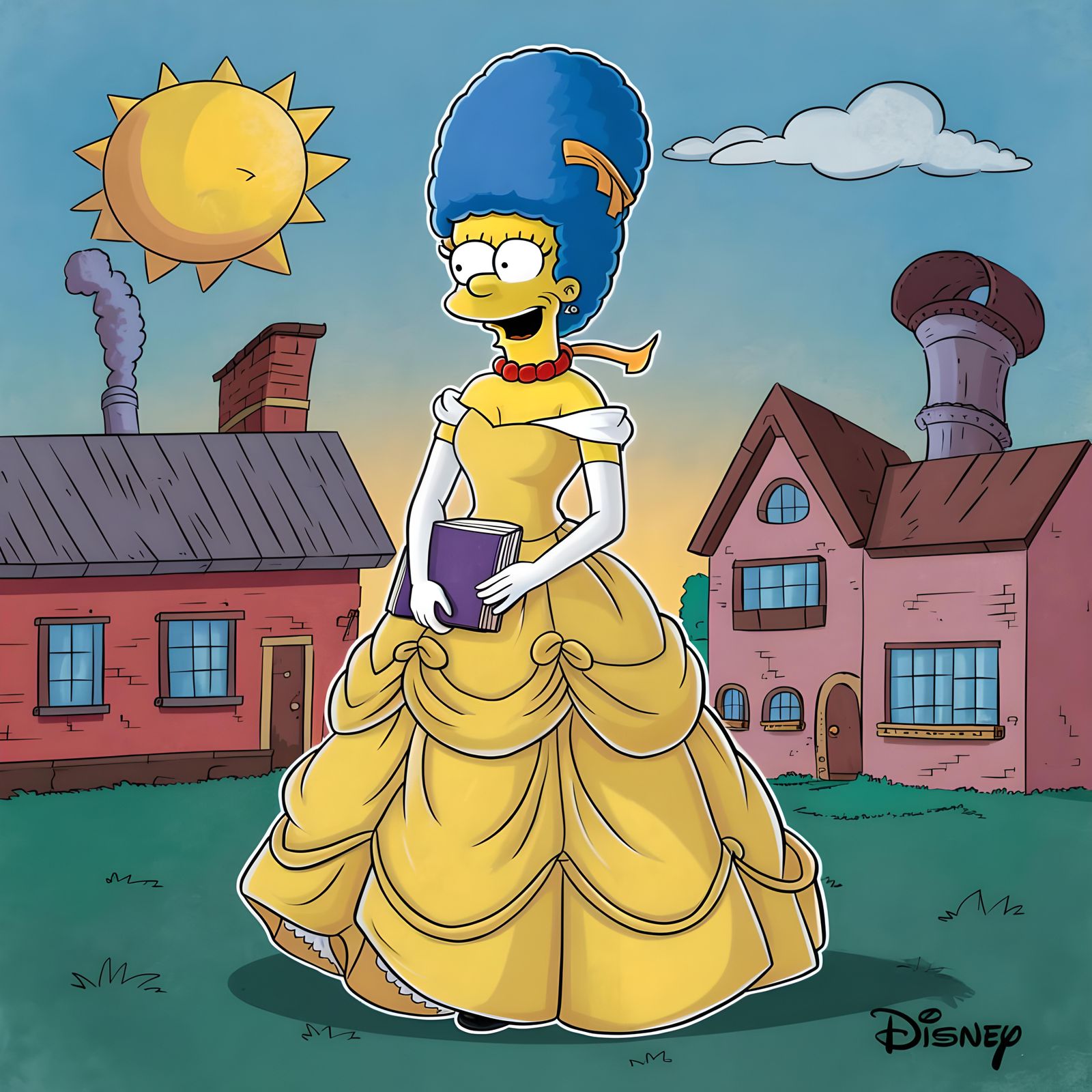 Belle as a Simpson: A Humorous Reimagining