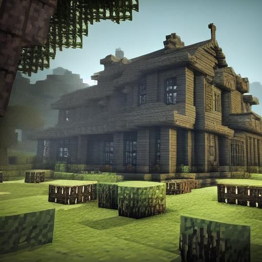 Sinister Minecraft House Inspired by Greg Rutkowski