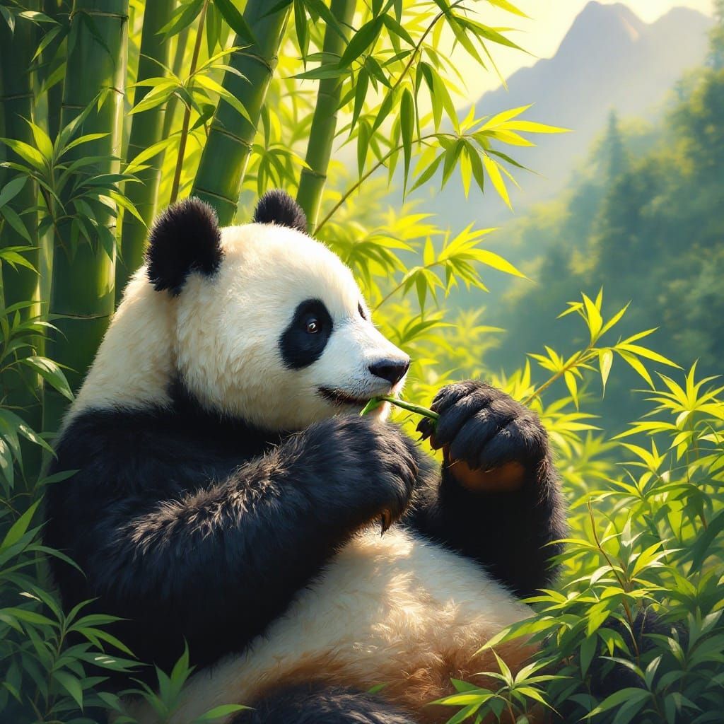 Serenity in a Lush Bamboo Forest