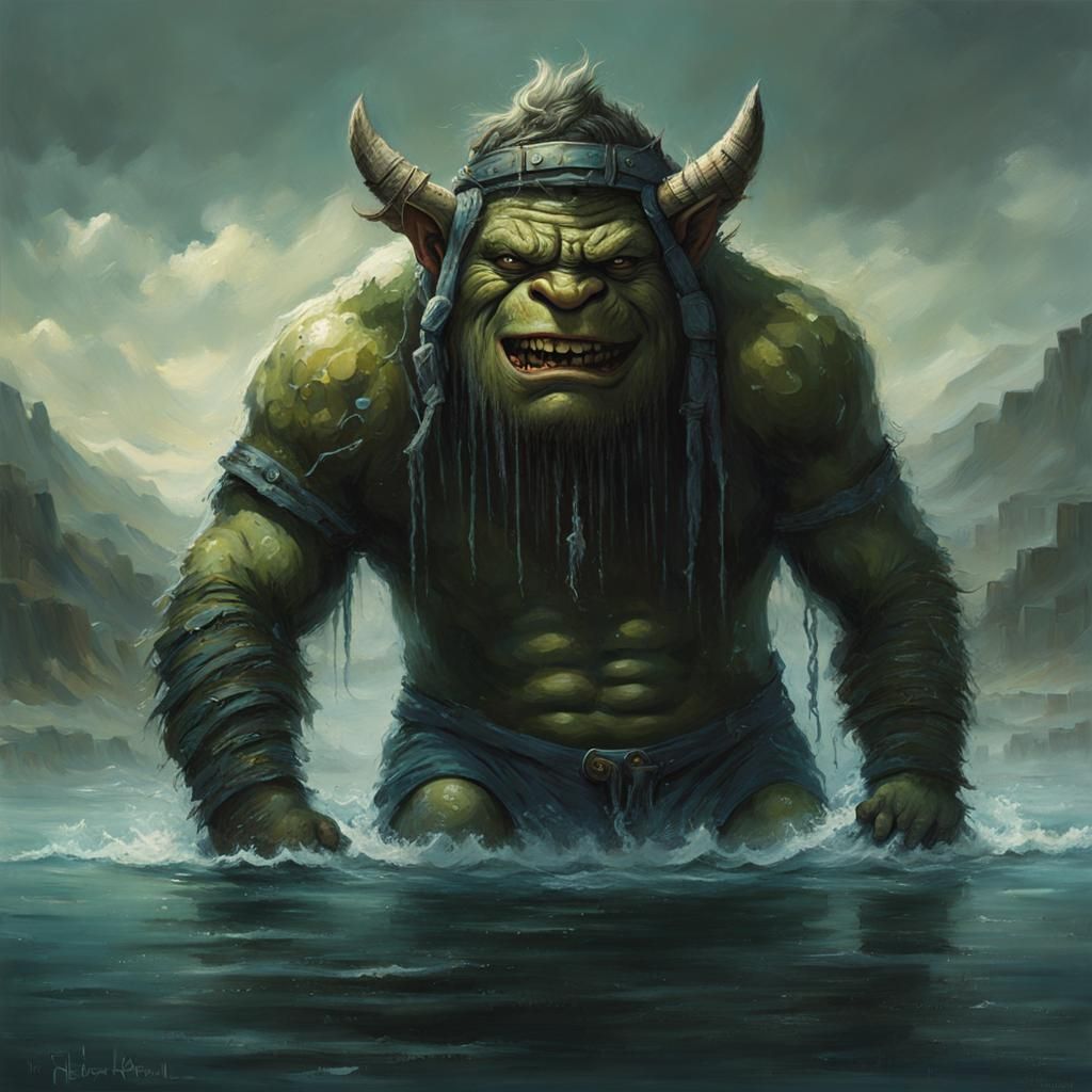 Giant Troll Underwater with Underwear Hat