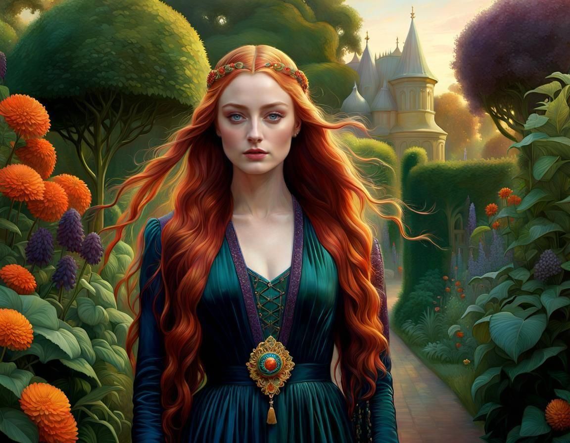 Golden Hour Portrait in Lush Garden