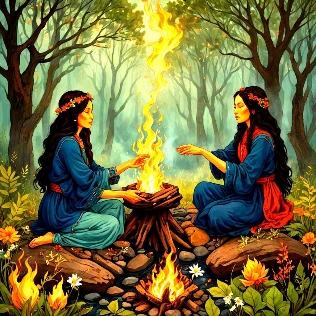 Elemental Sisters: Fire, Water, Earth, and Air