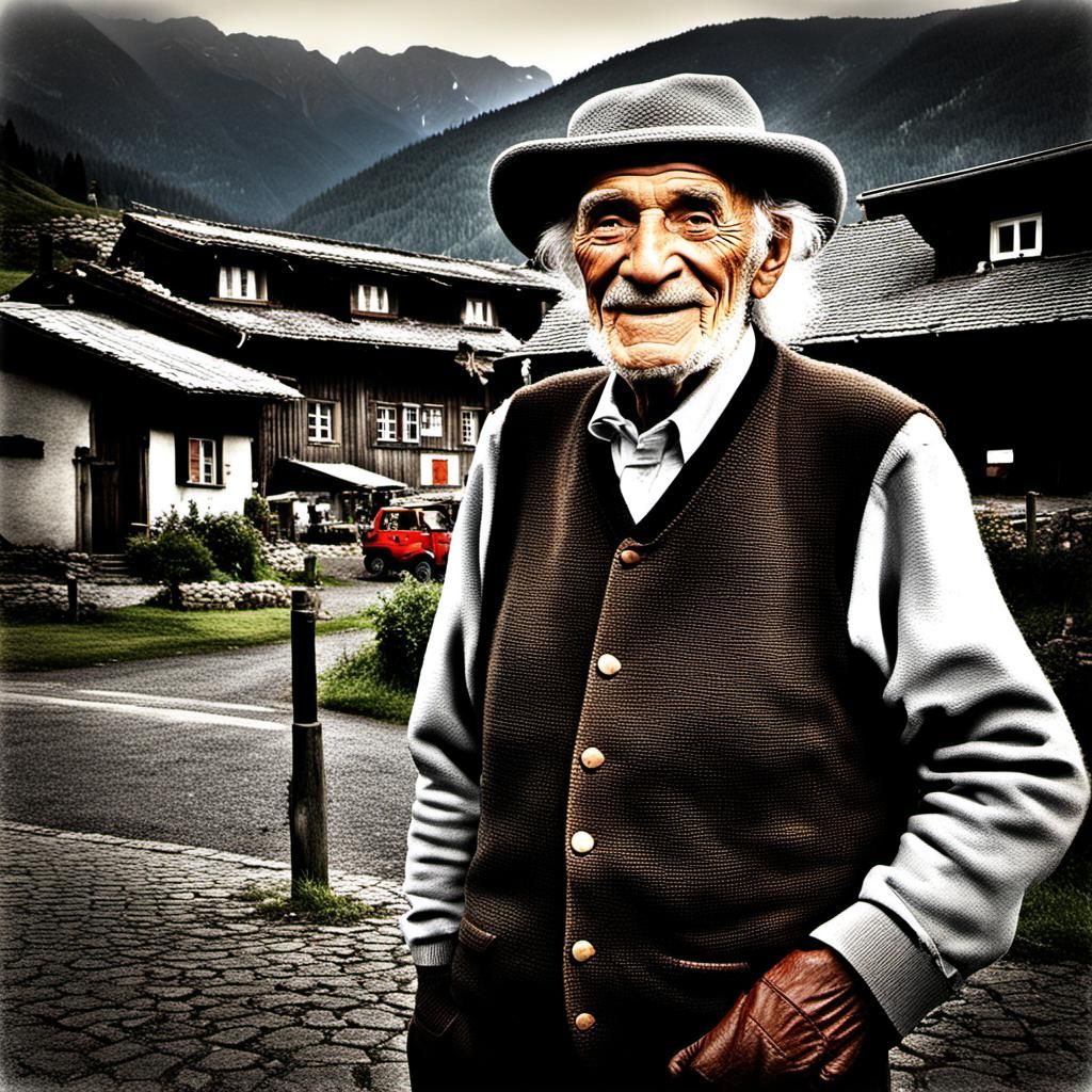 Friendly Old Swiss Man Portrait
