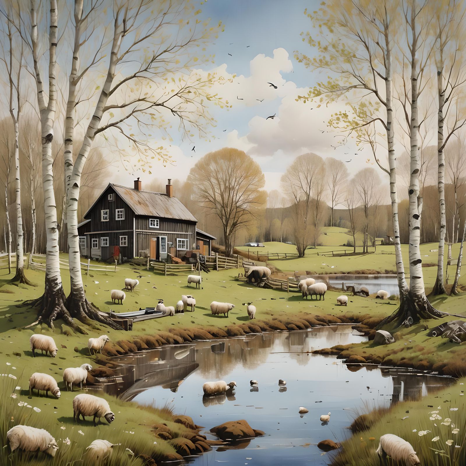 Idyllic Farm in Swedish Småland Landscape