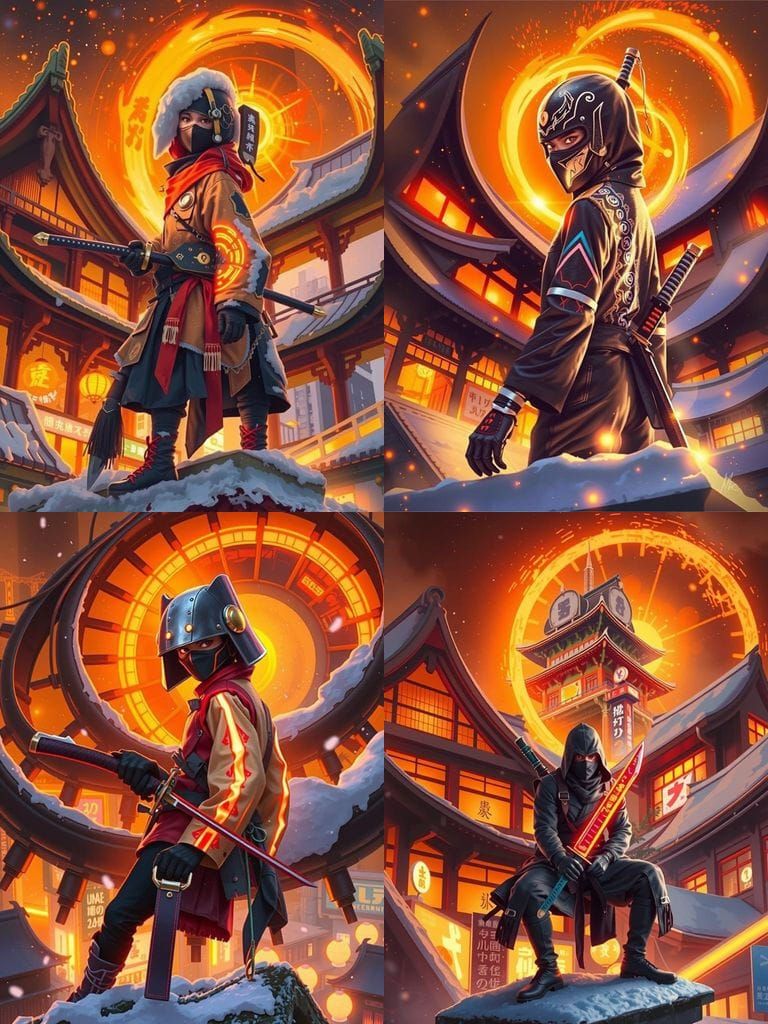 Ninja in Neon Kyoto: Synthwave Retro Future