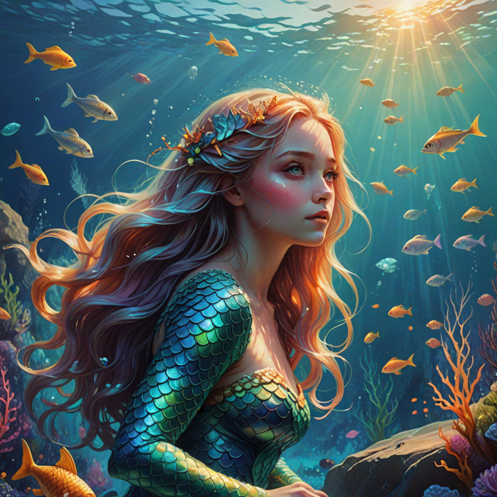 Ethereal Mermaid in Watercolor