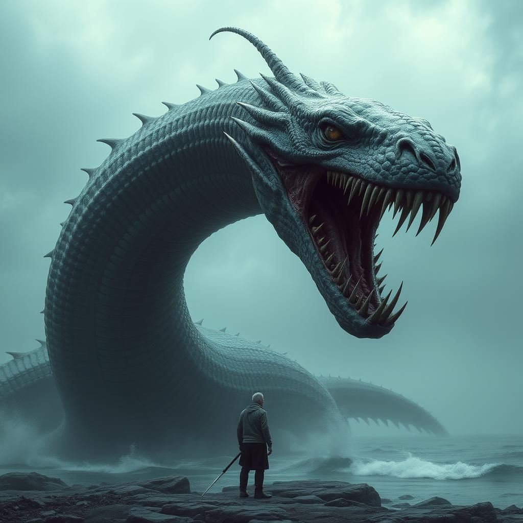 Feral Eel Sea Serpent Inspired by Biomechanical Art