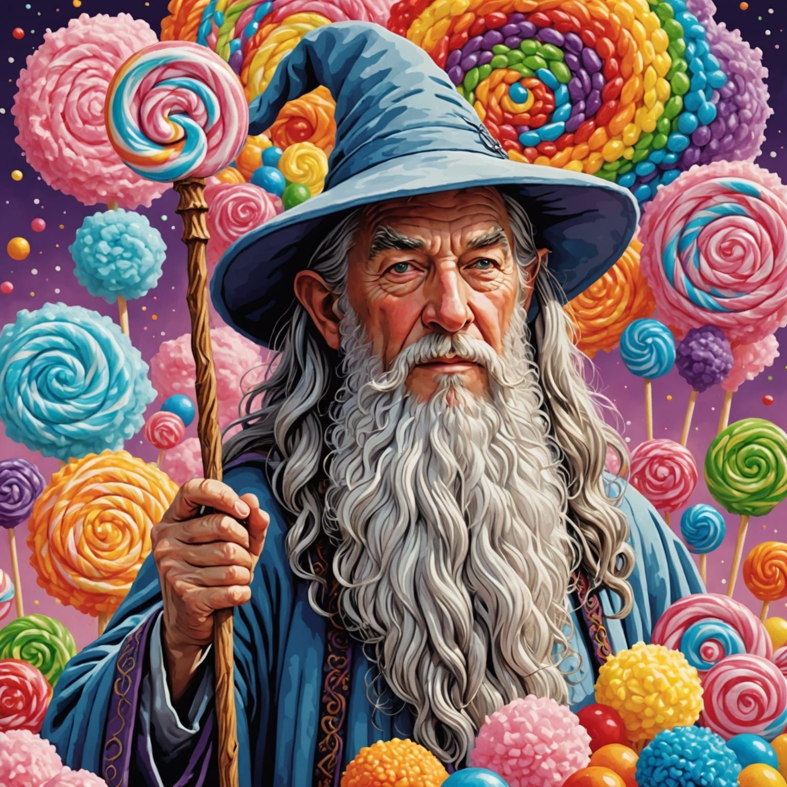 Gandalf's Surreal Candy Forest Portrait