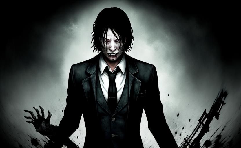 Ominous Figure Emerging from Shadows