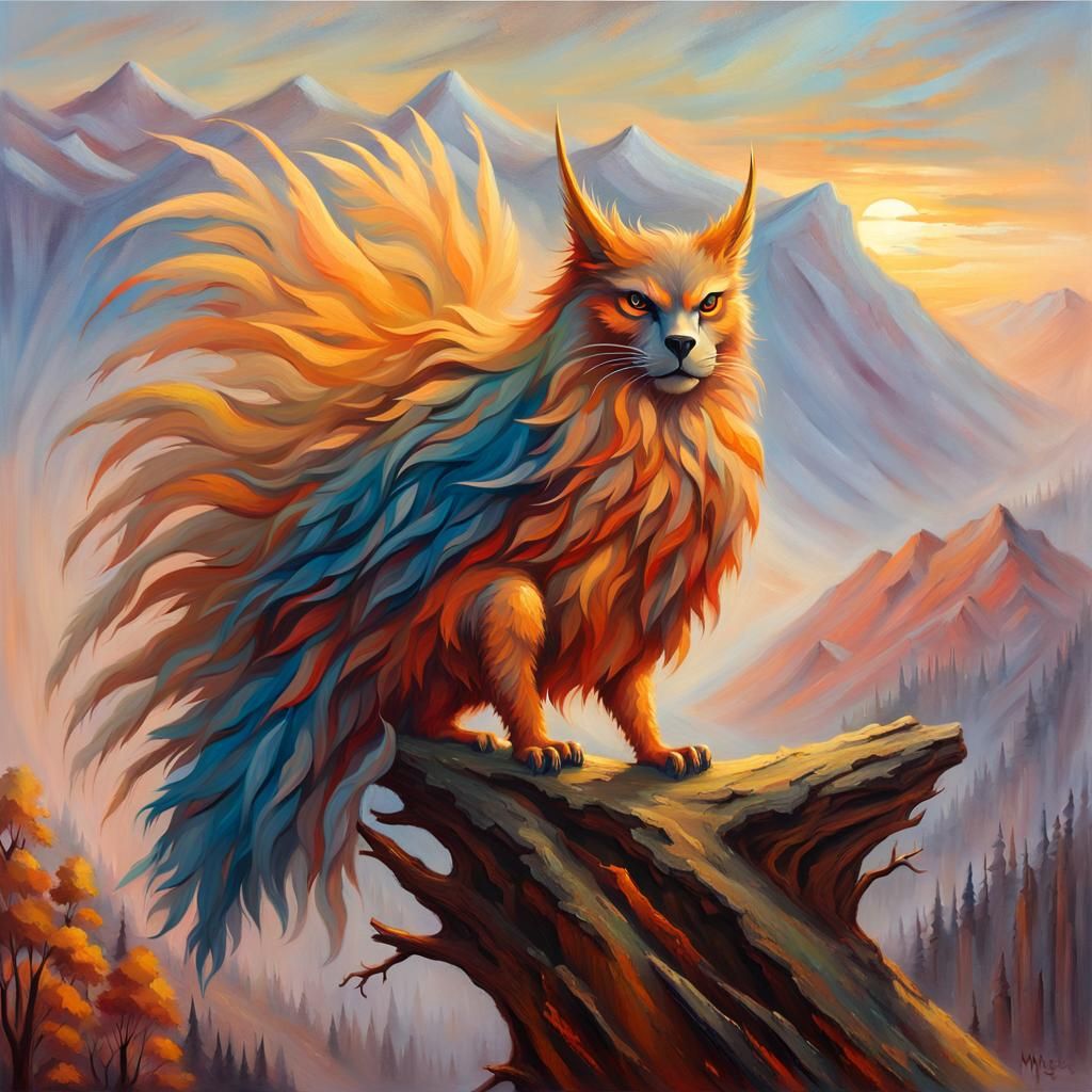 MinyBoy5 in Misty Landscape: Impressionist Oil Painting