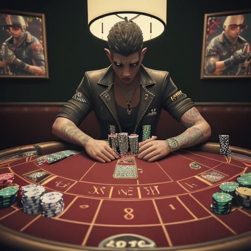 Poker Cards in Graffiti Art Style, Casino Scene