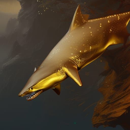 Golden Shark Detailed Matte Painting