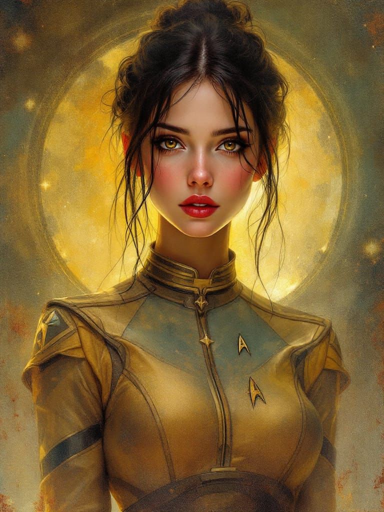 Starfleet Crew Member Study in Tonalist Oil Painting Style