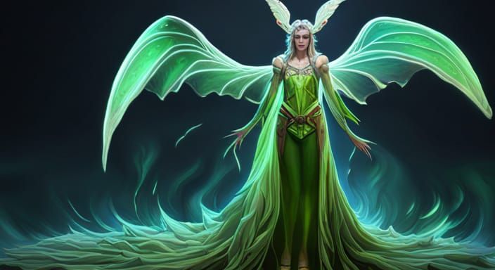 Ethereal Luna Moth Knight, a masterpiece, 16k resolution, Dark Souls concept art, spectral warrior luna moth wing cloak,...