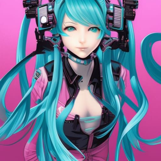 Hatsune Miku in Superhero Comic Book Art Style