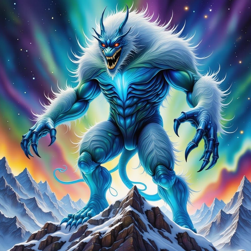 Frost Monster Foo in Epic Fantasy Art Style