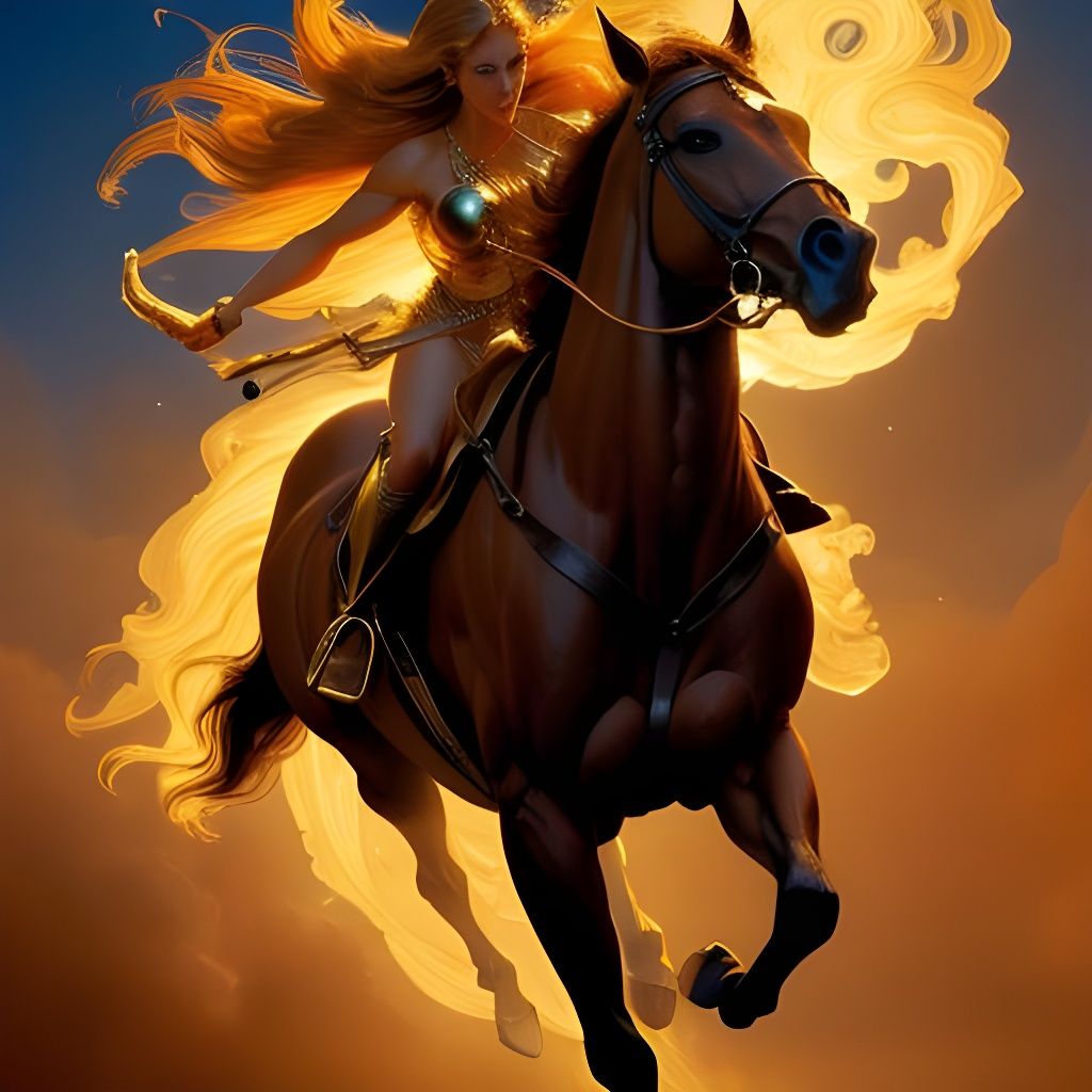 Mystical Centaur Galloping in Golden Light