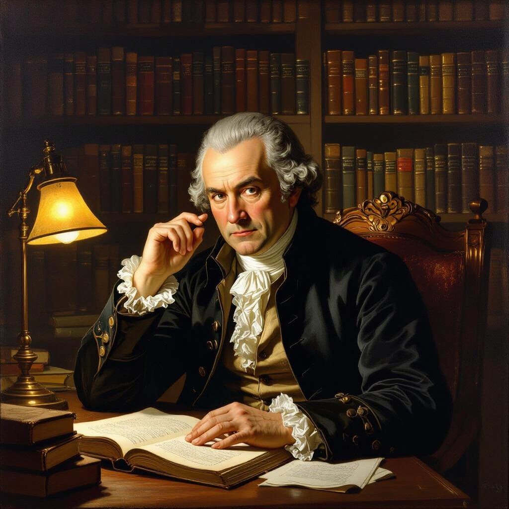 Immanuel Kant Oil Painting: Rembrandt & Caravaggio Style