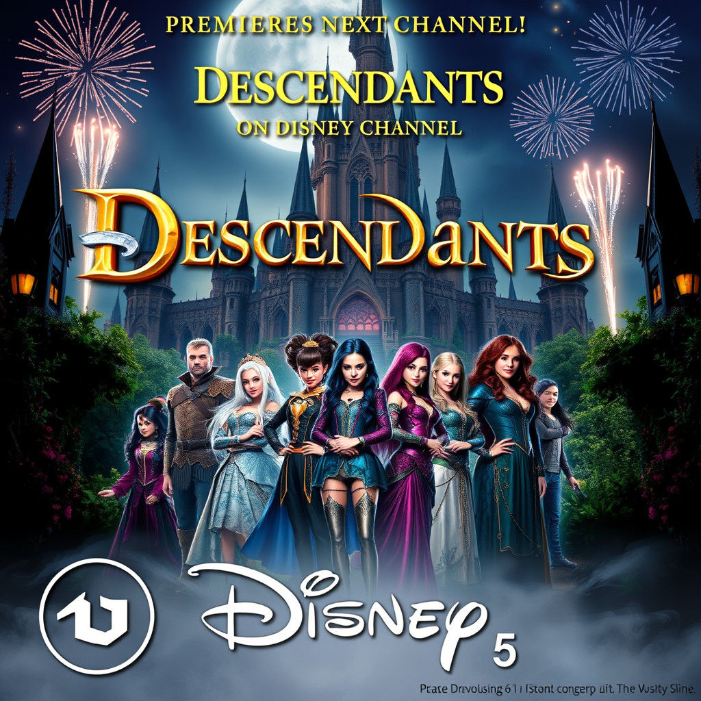 Vibrant Descendants Premiere Poster on Disney Channel