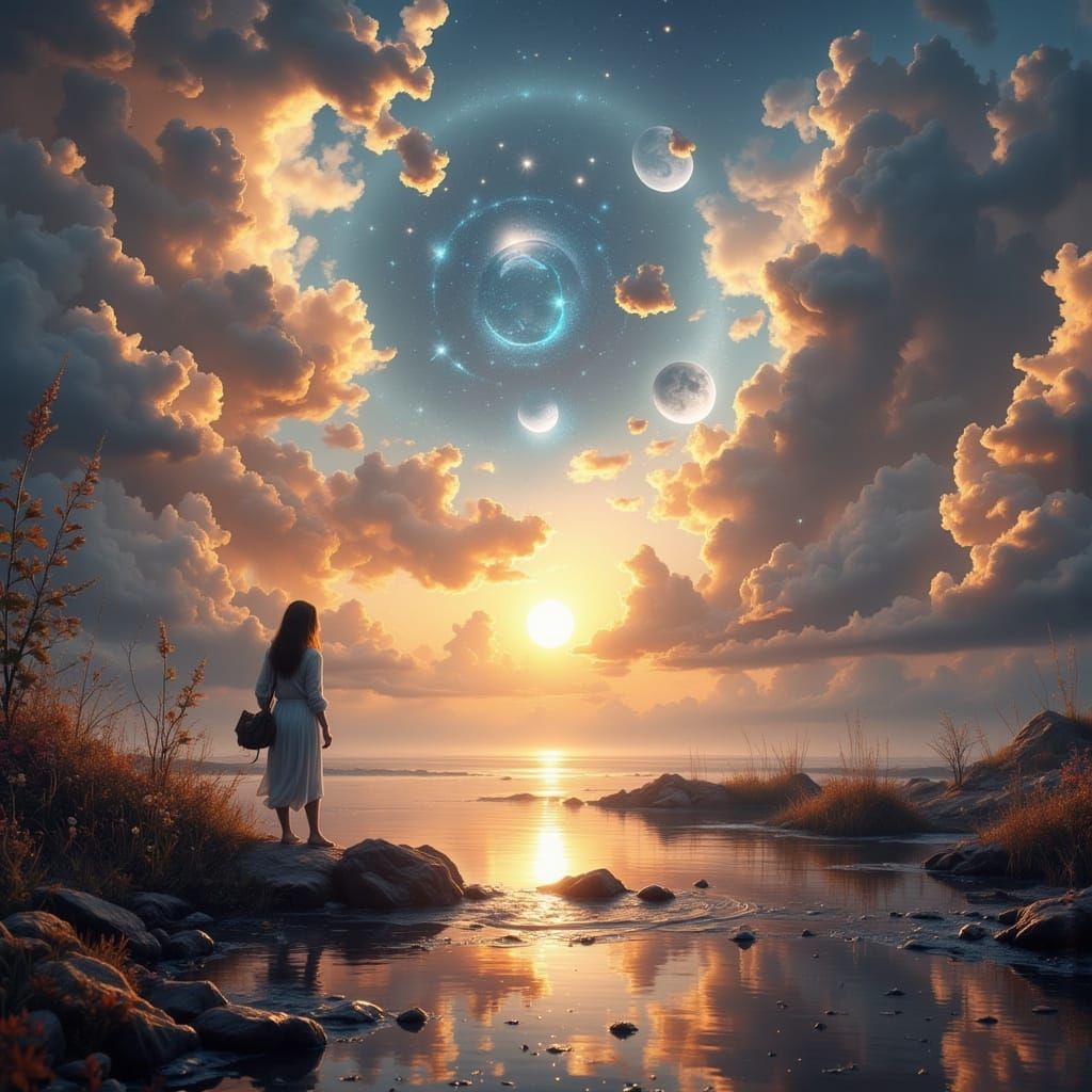 Dreamy Moonlit Landscape in Dynamic 3D Render