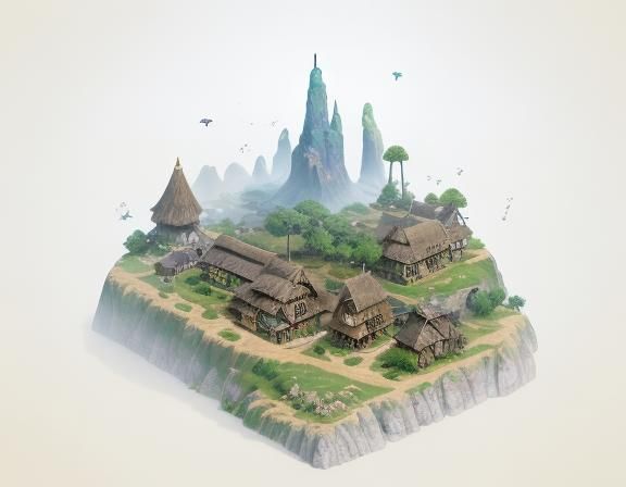 Gnome Artificer Enters Neolithic Village in Fantasy Art