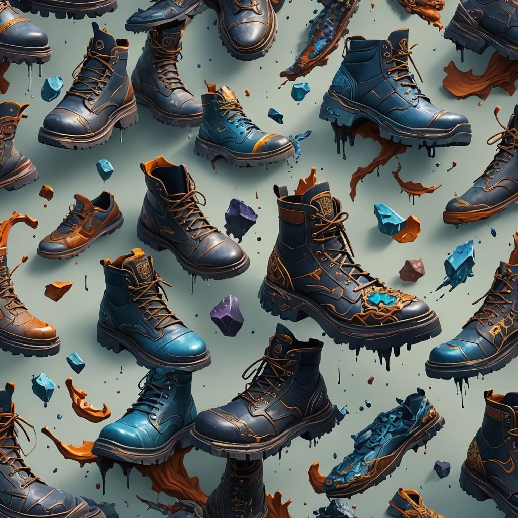Futuristic Shoes in Detailed Matte Painting Style