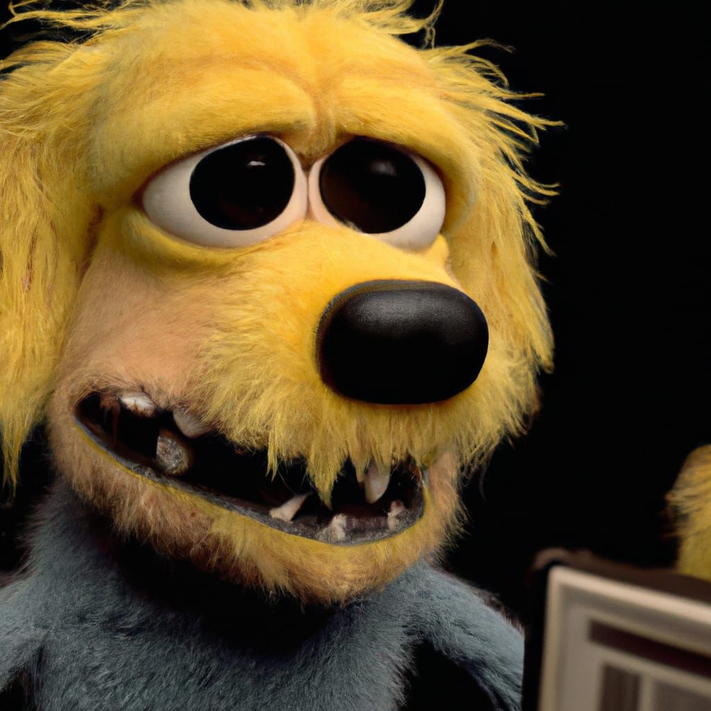 Jake the Dog as a Hyperrealistic Muppet