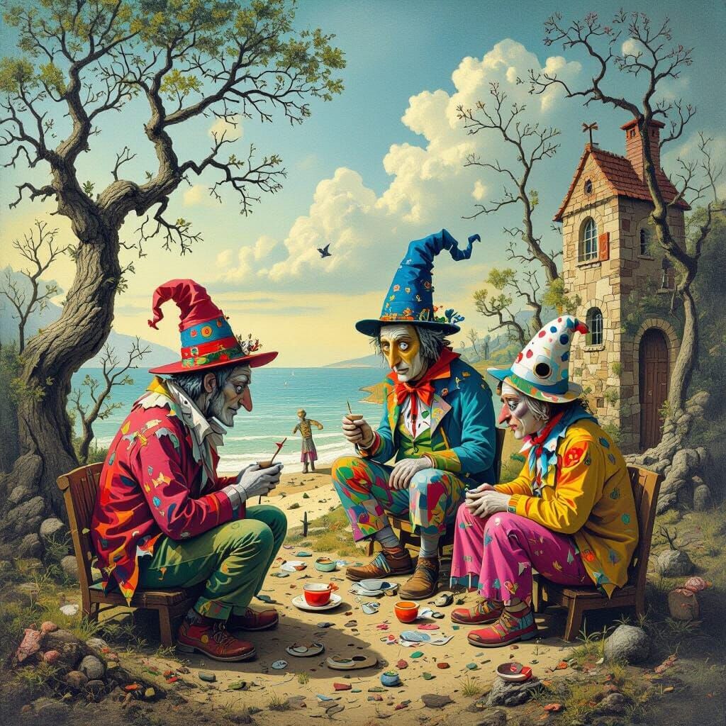 Surreal Island Inhabitants in a Twisted Landscape