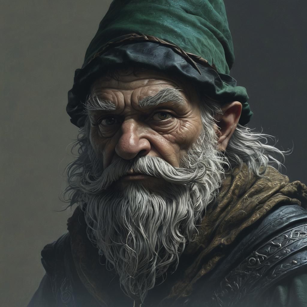 Gnome Trickery Cleric Portrait in Chiaroscuro Lighting