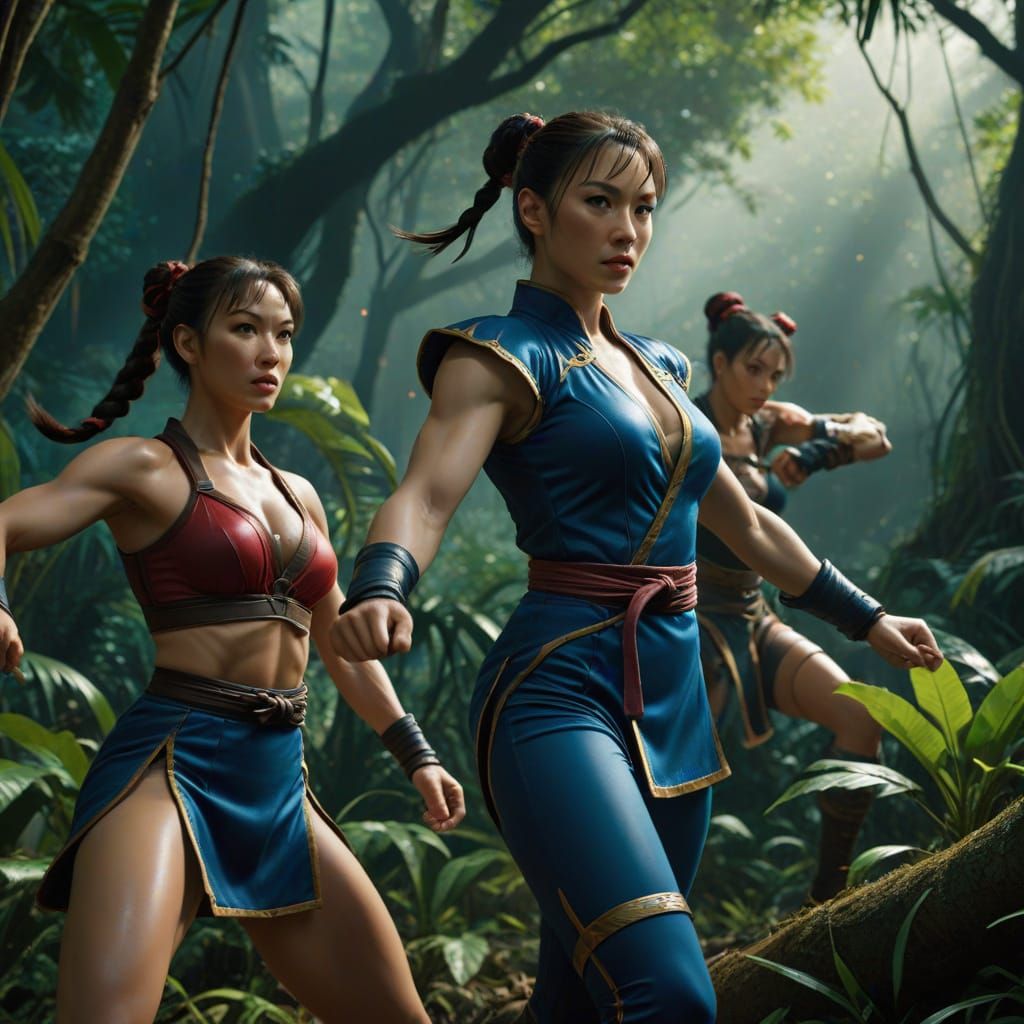 Street Fighter Women Warriors in Jungle Battle
