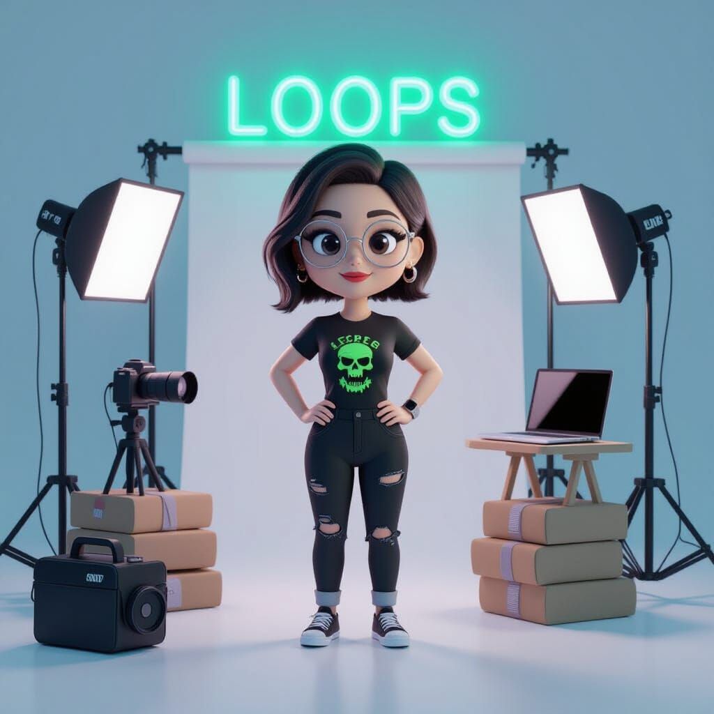 Isometric 3D Diorama: Photographer's Studio in Kawaii Style