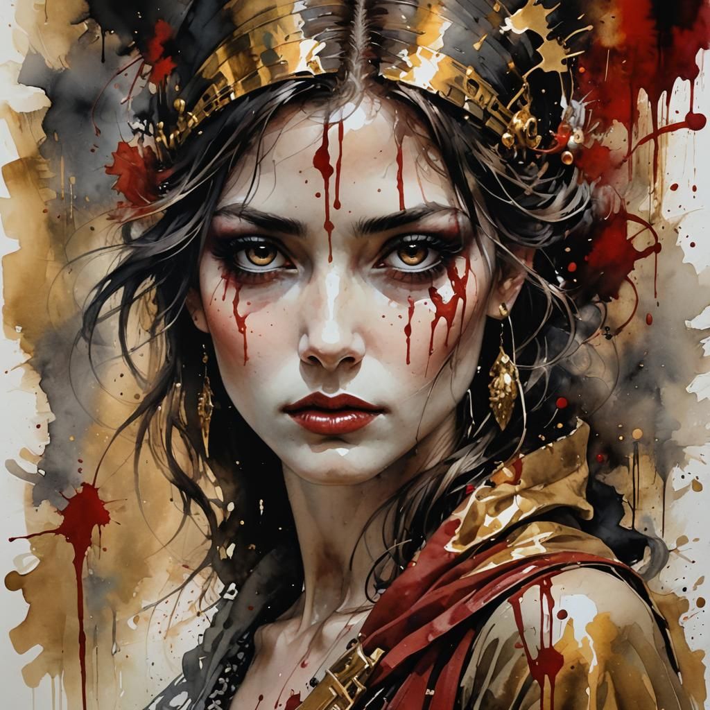 Portrait Studies - Gold Red