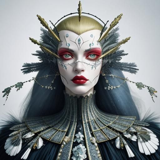 Glamorous Winter Portrait in Hyperrealistic Style