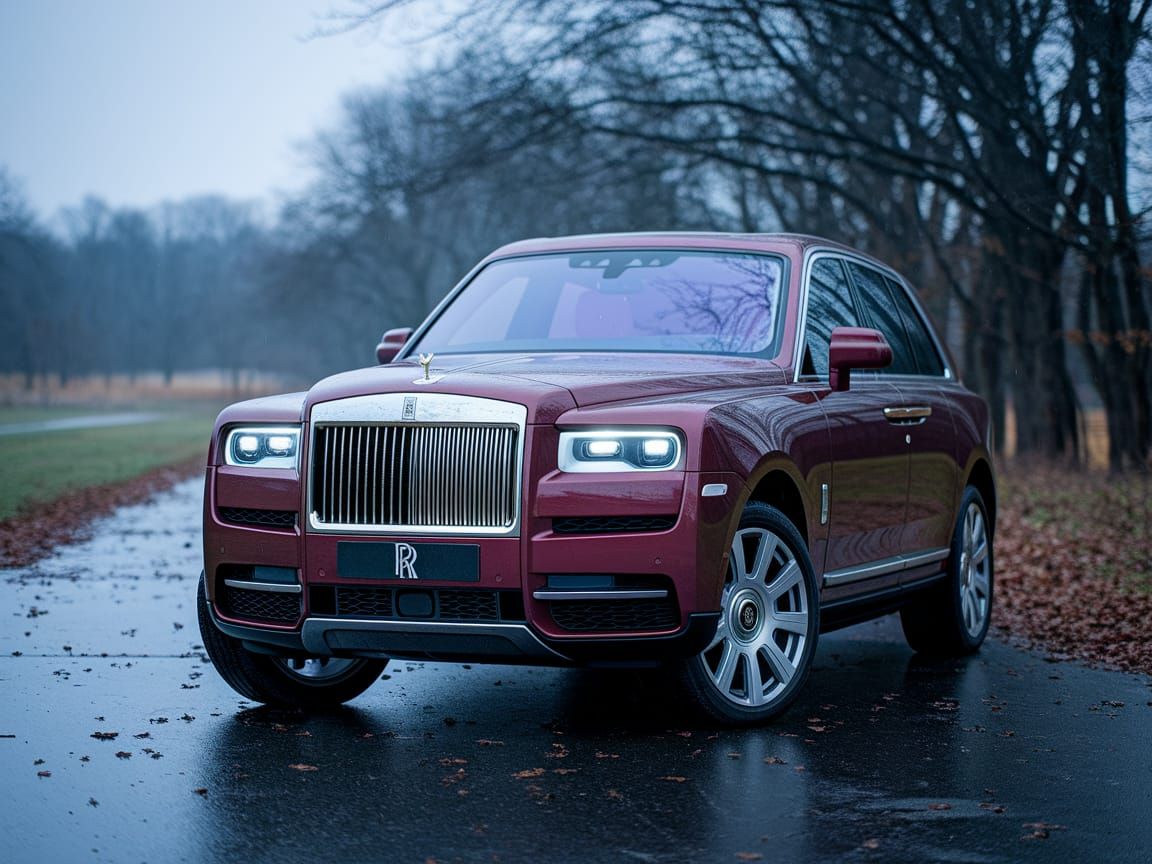 Luxurious Rolls-Royce SUV in Rich Burgundy