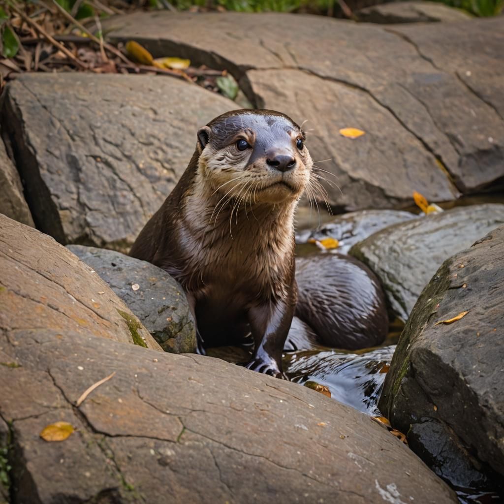 Cape Clawless Otter in Golden Hour Light