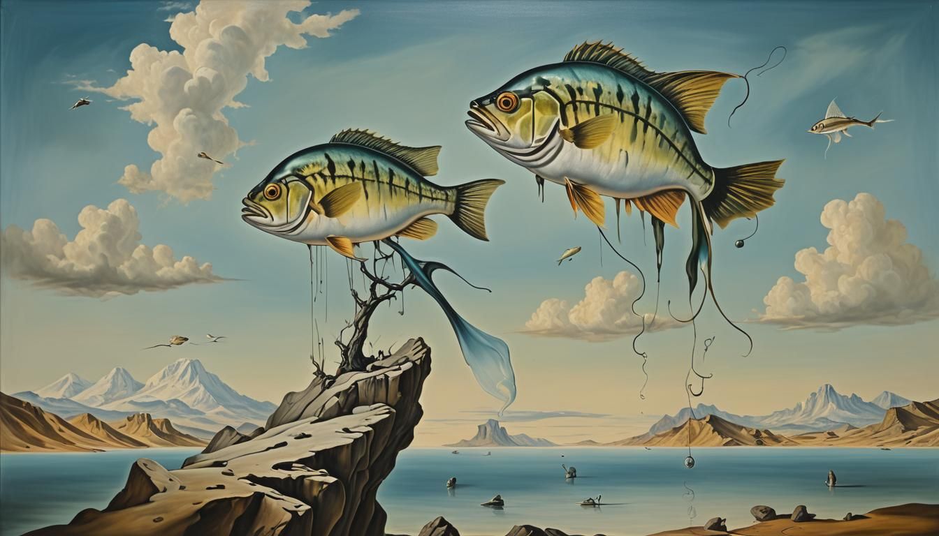 Surreal Perch Fish Inspired by Salvador Dali
