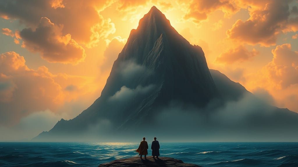 Surreal Renaissance Landscape with Dawn's Golden Light