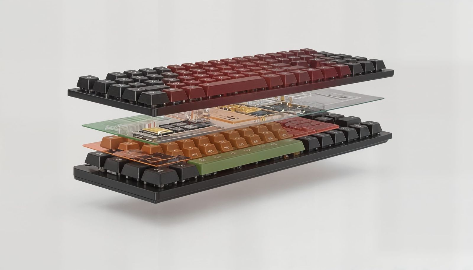 Exploded View of Ergonomic Split Keyboard