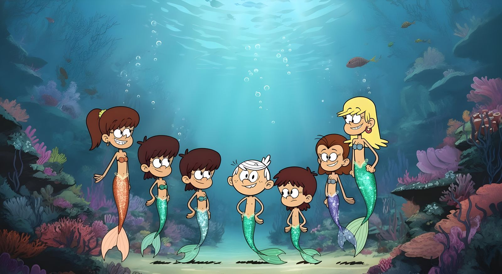 Under the Sea Comedy: Loud House and Casagrande Merfolk