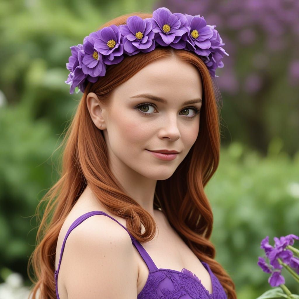 Barbara Gordon in Vibrant Floral Headdress
