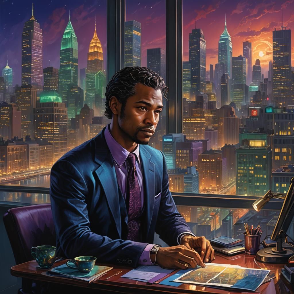 Futuristic Cityscape Concept Art in Syd Mead Style