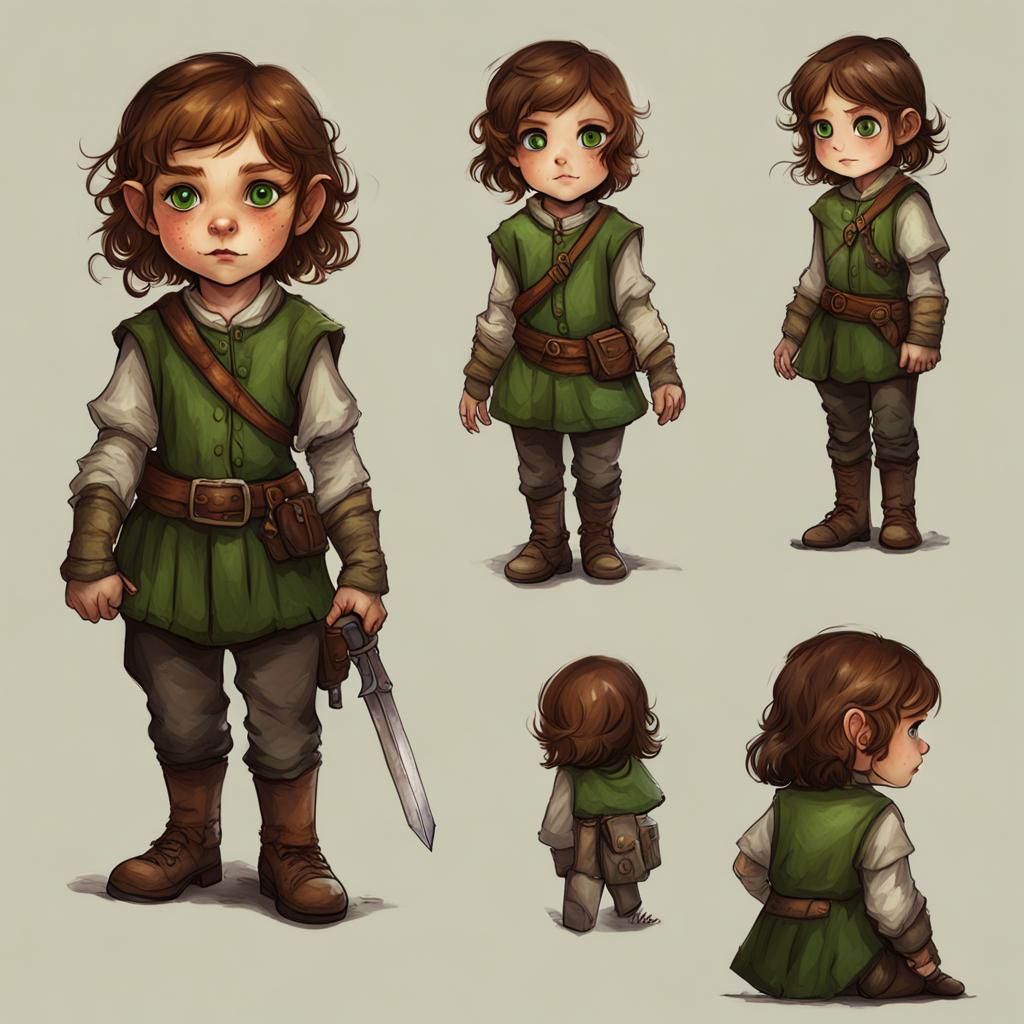 Female Halfling Criminal with Freckles