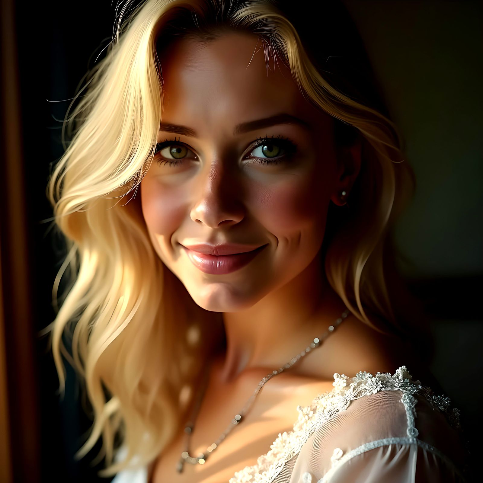 Realistic Detail Portrait of a Beautiful Blonde