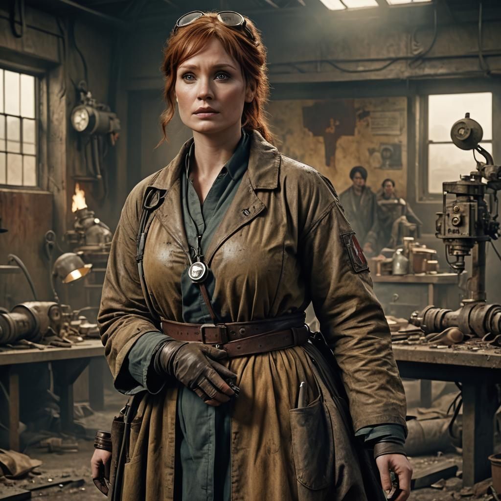 Post-Apocalyptic Doctor Portrait in Wasteland Medical Office