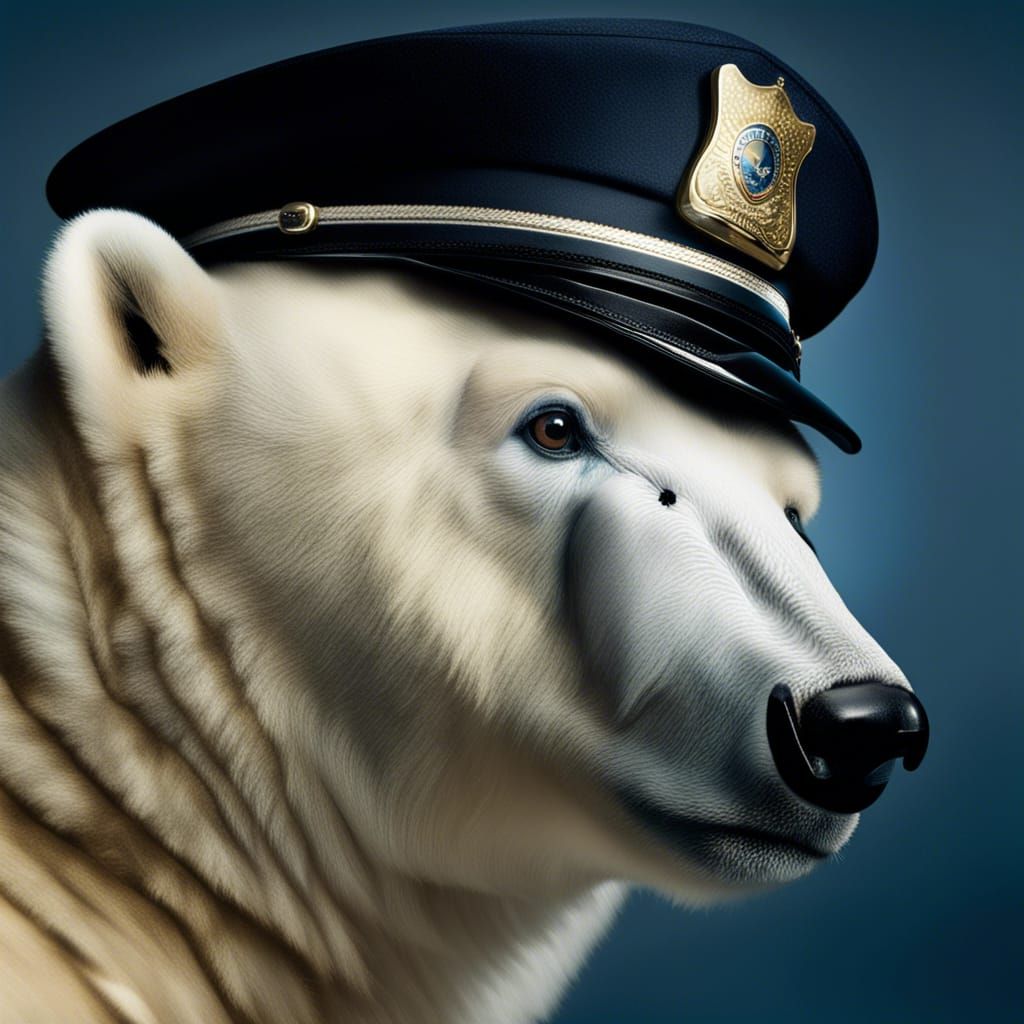 Polar Bear Police Officer Portrait