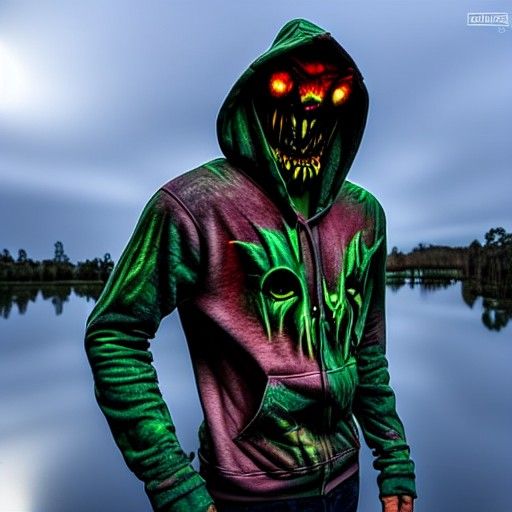 Swamp Demon Woody Hoody in 8K Photograph