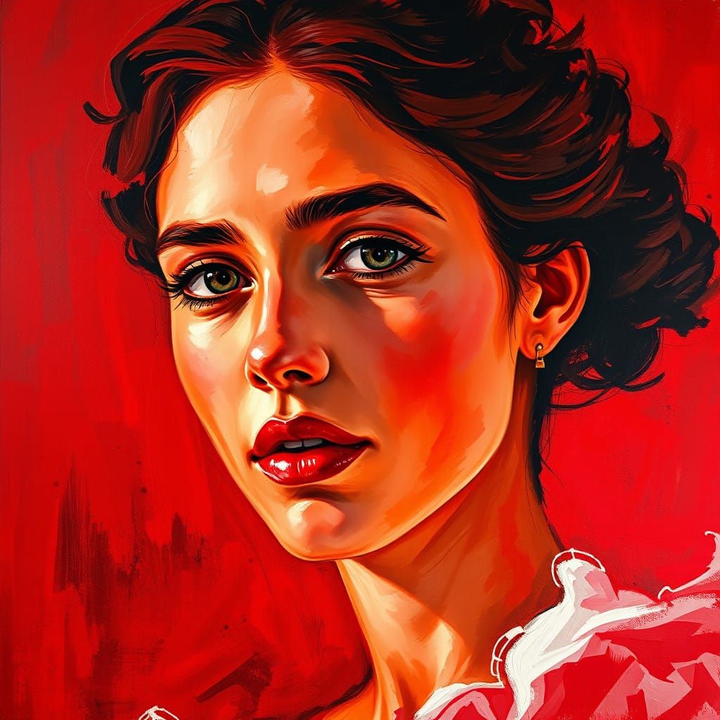 Epic Impressionist Portrait in Maximalist Brushstrokes and V...